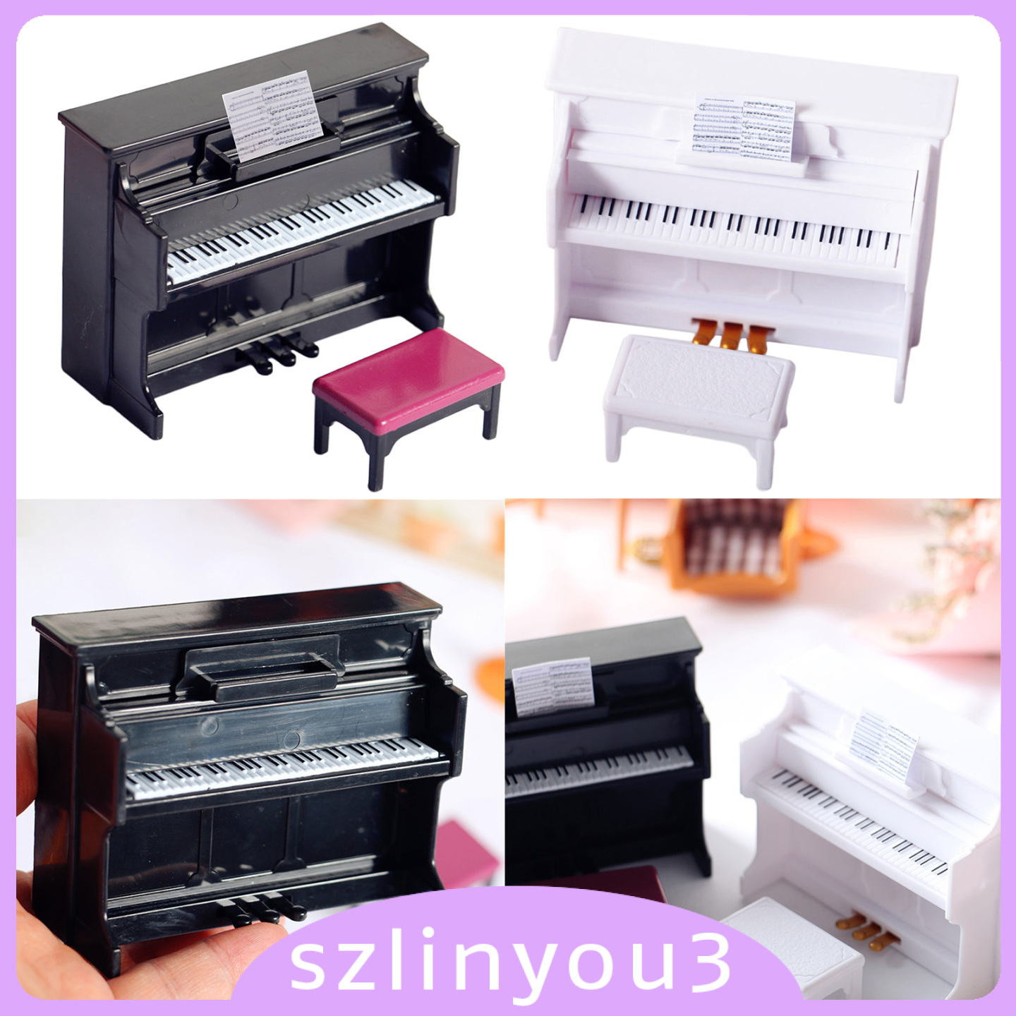 Đàn Piano Mini Tỉ Lệ 1 / 12 1 / 6 Cho Nhà Búp Bê