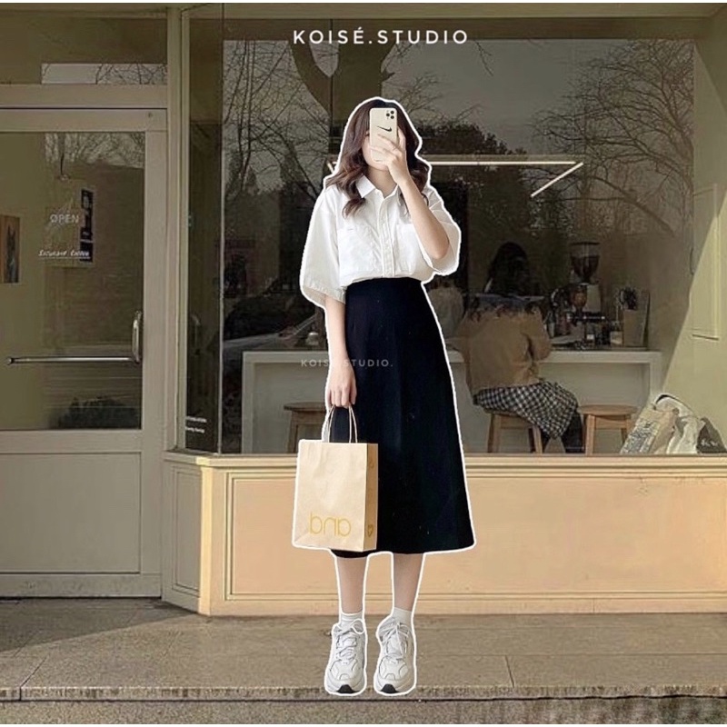 CHÂN VÁY DÀI FORM CHỮ A - BEST SELLER - LƯNG CAO, CÓ CHUN NHẸ SIÊU FIT EO HACK DÁNG