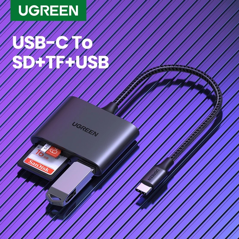 Đầu Đọc Thẻ Nhớ UGREEN Chuyển Đổi Từ USB C Sang USB SD Micro SD