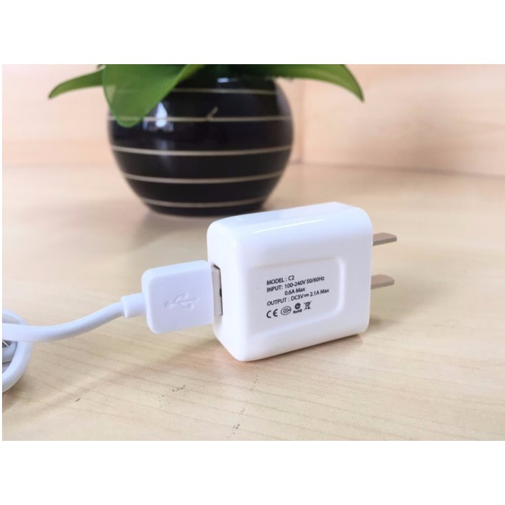 BỘ CÁP VÀ CỐC SẠC C2 2.1A - CỔNG MICRO