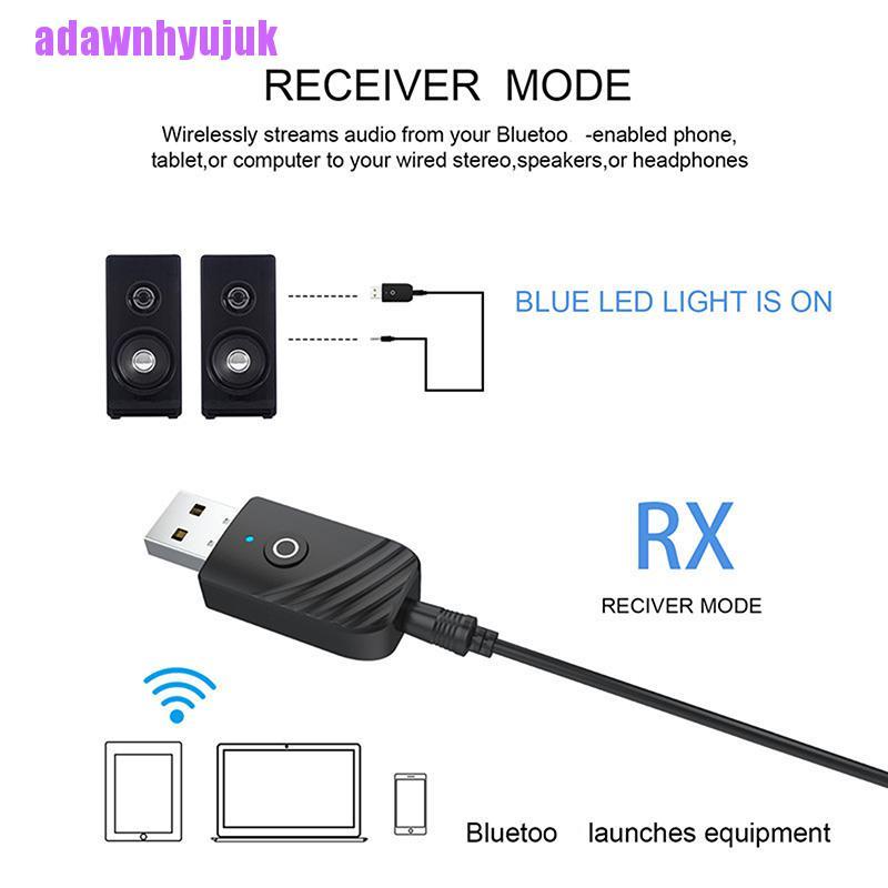 Bộ Thu Phát Âm Thanh Không Dây Usb Bluetooth 5.0 2 Trong 1 Cho Tv / Pc / Xe Hơi