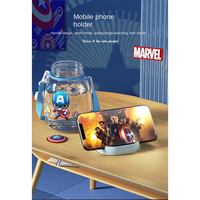DISNEY Bình Nước Thể Thao Cỡ Lớn 1300ml In Họa Tiết Marvel Thời Trang Mùa Hè Cho Học Sinh