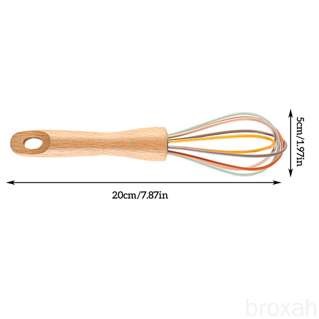 Thanh đánh trứng bằng silicon cán gỗ tiện dụng cho nhà bếp