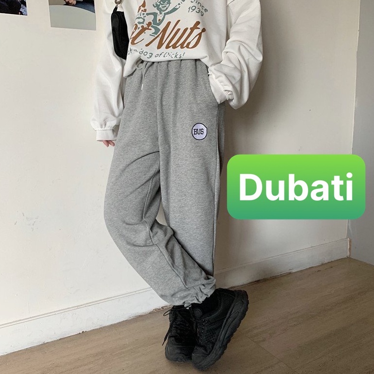 QUẦN JOGGER THỂ THAO CHỮ BUS CHẤT NỈ DA CÁ NAM NỮ CÓ BO PHONG CÁCH CAO CẤP -DUBATI FASHION