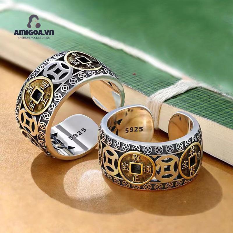✨✨Nhẫn Hợp Kim Đồng Xu Hoàng Đế Phong Cách Retro Thời Trang Cá Tính Dành Cho Nam Và Nữ