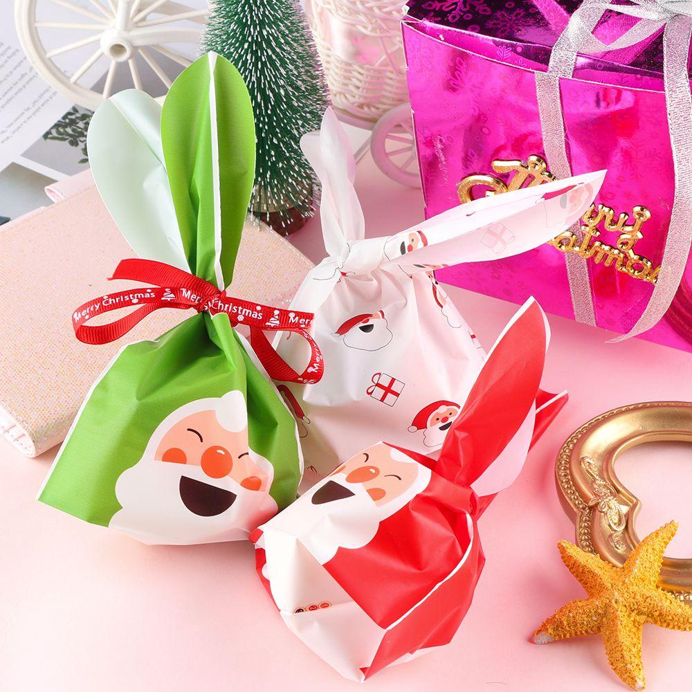 Set 10 Túi Đựng Bánh Kẹo Thủ Công Hình Ông Già Noel