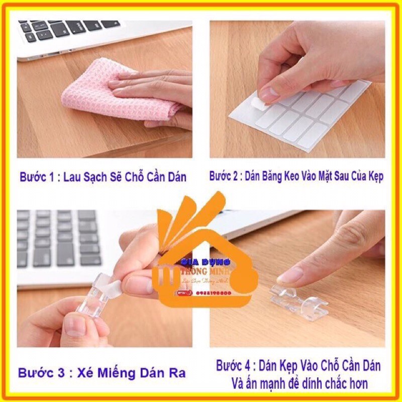 Nẹp dây điện chống rối - set 16 nẹp to