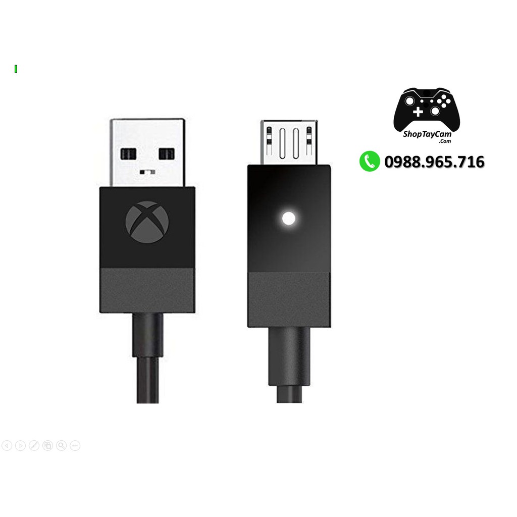 Cáp Cable Tay Cầm Xbox One / Xbox One S / PS4 Chính Hãng Logo Xbox Kết Nối Có Dây Dài 2,7M | TOP BÁN CHẠY