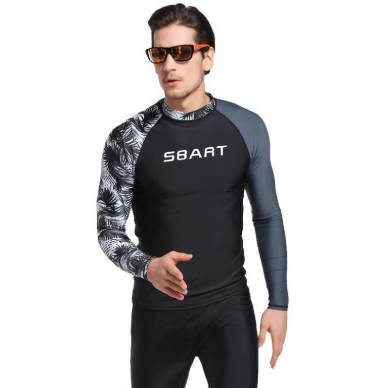 Áo bơi dài tay nam họa tiết chống nắng - giữ nhiệt Sbart  ཾ  ཾ ་