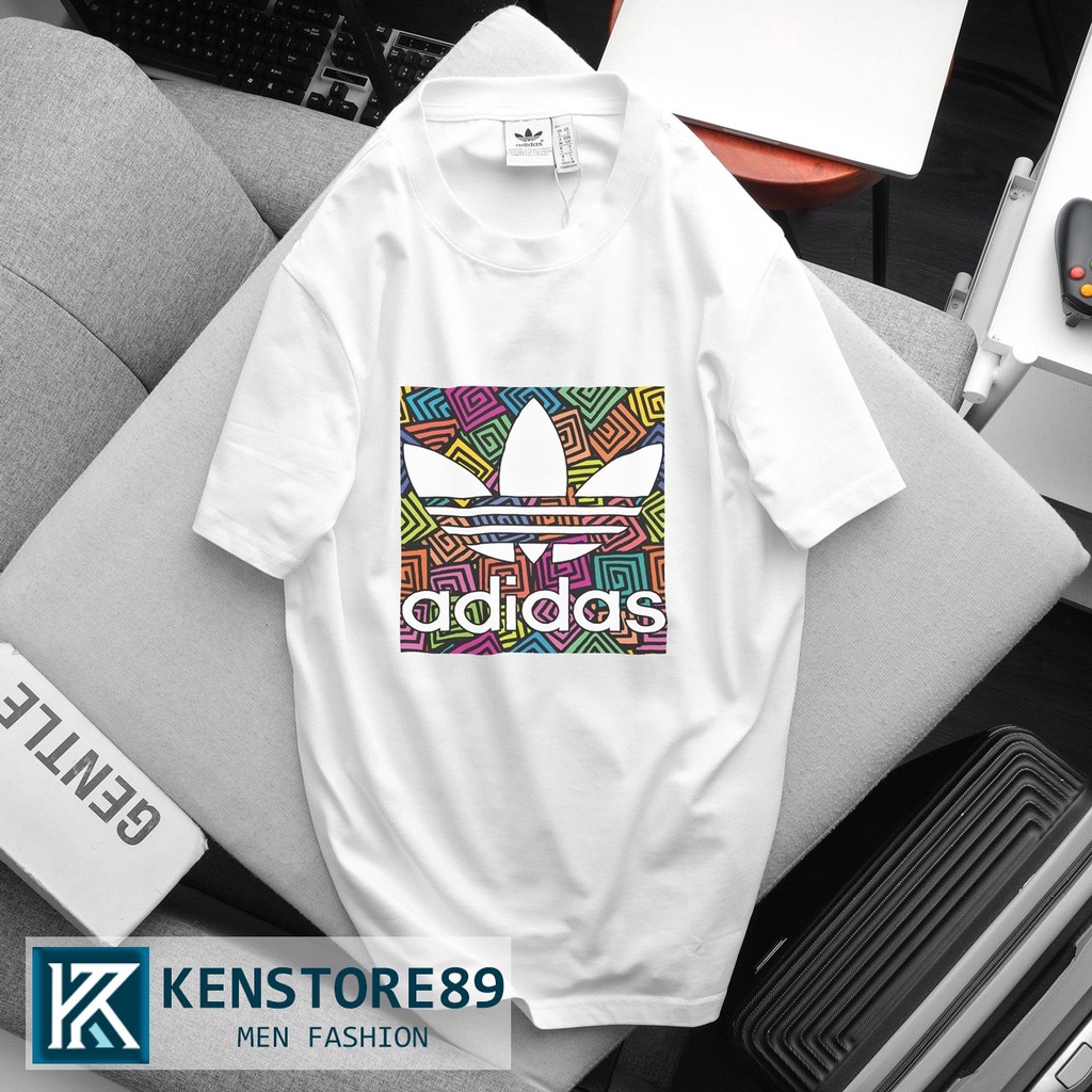 Áo Thun Unisex Nam Cổ Tròn Adidas008 COLORFUL ngắn tay cotton 100% KENSTORE89 ATK008