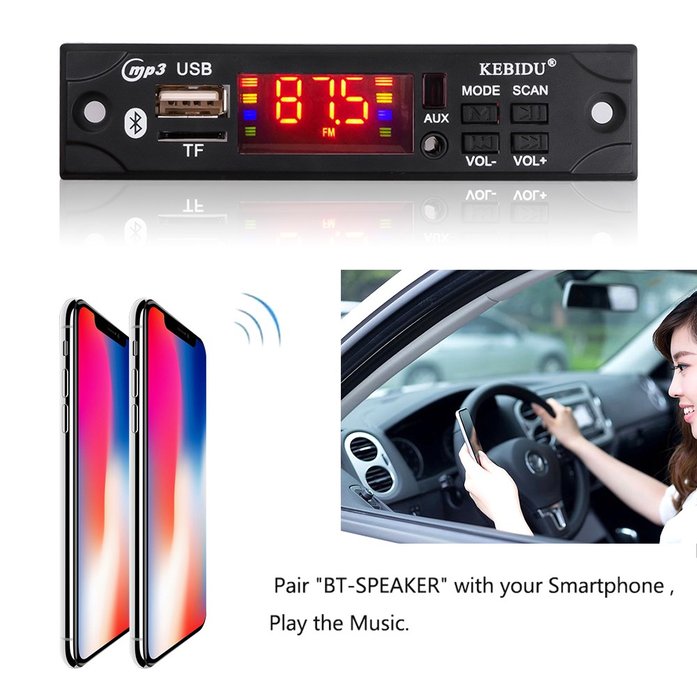 Đầu Âm Thanh MP3 KEBIDUMEI Màn Hình Màu Dùng Cho Xe Hơi M517 Bluetooth 5.0 5v 12V