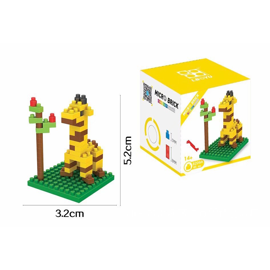 Bộ Đồ Chơi Lắp Ráp Hình Động Vật Hoạt Hình Sáng Tạo Cho Trẻ Em