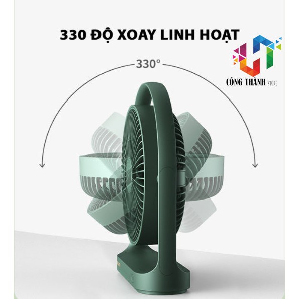 [Hàng Chính Hãng] Quạt để bàn không dây JISULIFE dung lượng pin 4000mAh 4 tốc độ xoay 330 độ tiện dụng | BigBuy360 - bigbuy360.vn