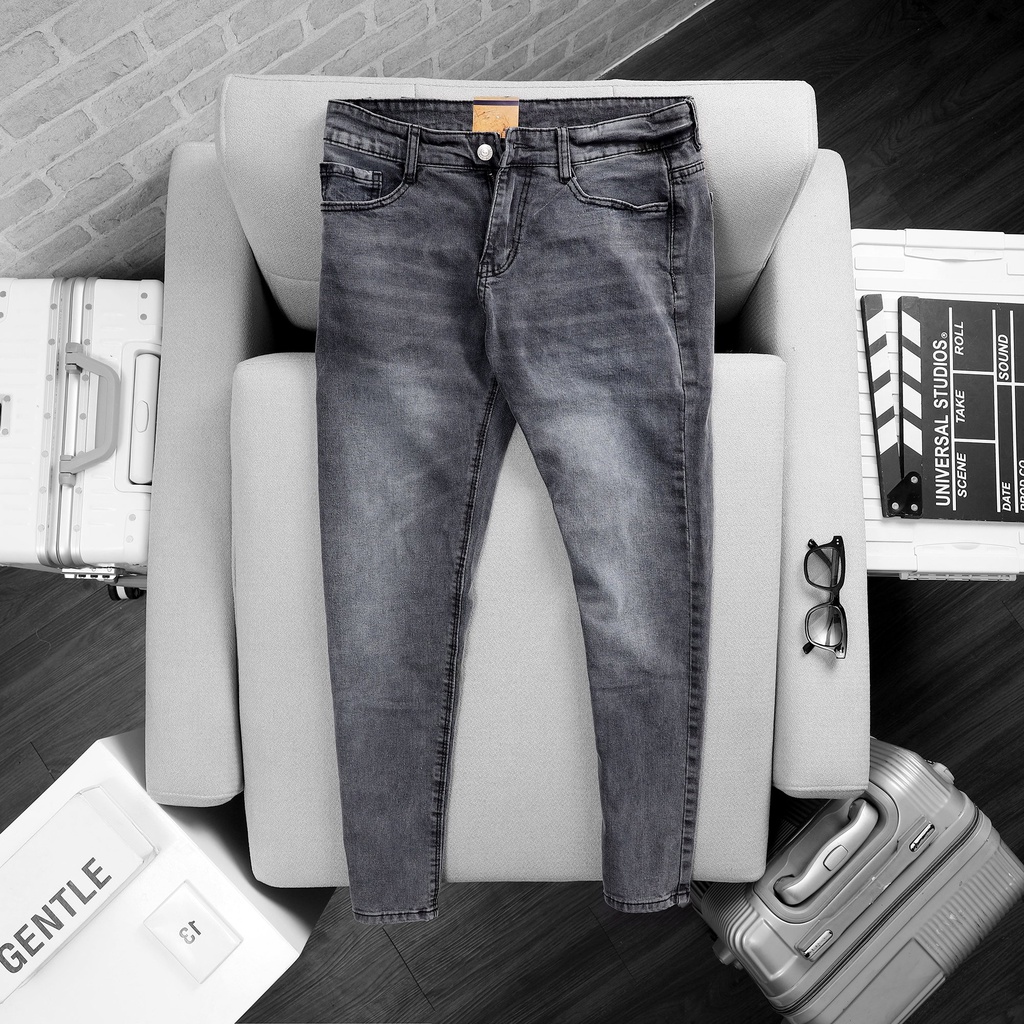 Quần Jean Nam Quần Bò Nam XÁM TRƠN Cao Cấp Phong Cách Hàn Quốc