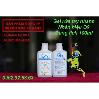Gel rửa tay nhanh Q9 dung tích 100ml (hàng công ty đã được kiểm nghiệm an toàn)