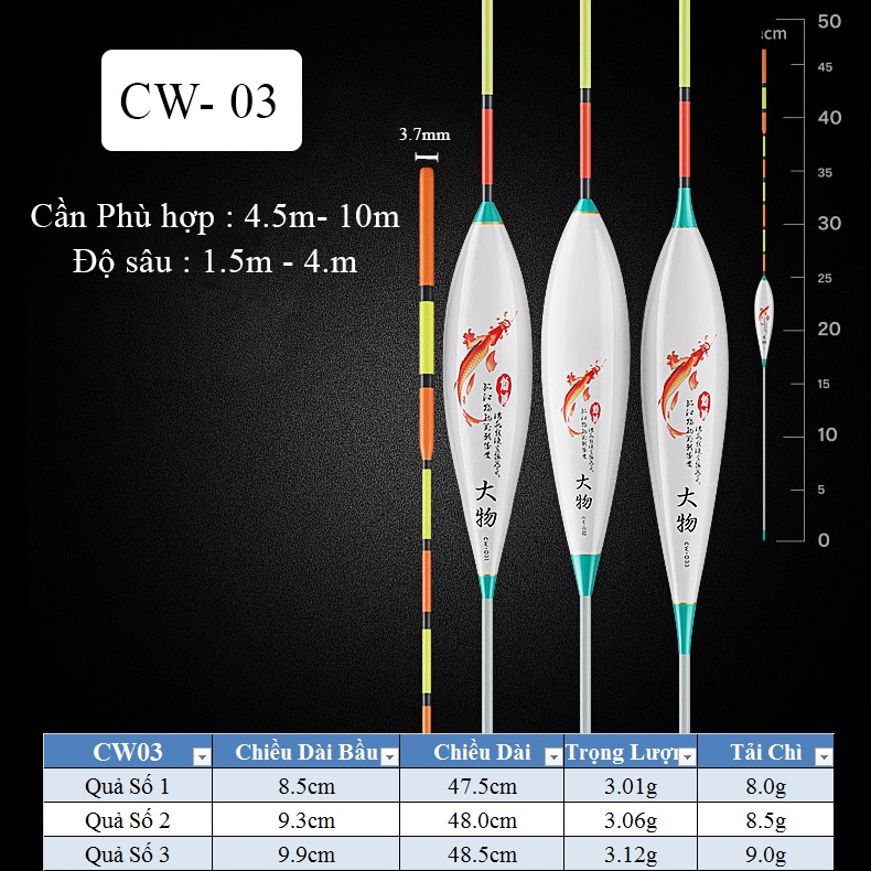 Phao Phao câu đài Săn Hàng Đại Ngư - Phao câu đài Nano đầu to chống mỏi mắt Tải chì lớn - AA72
