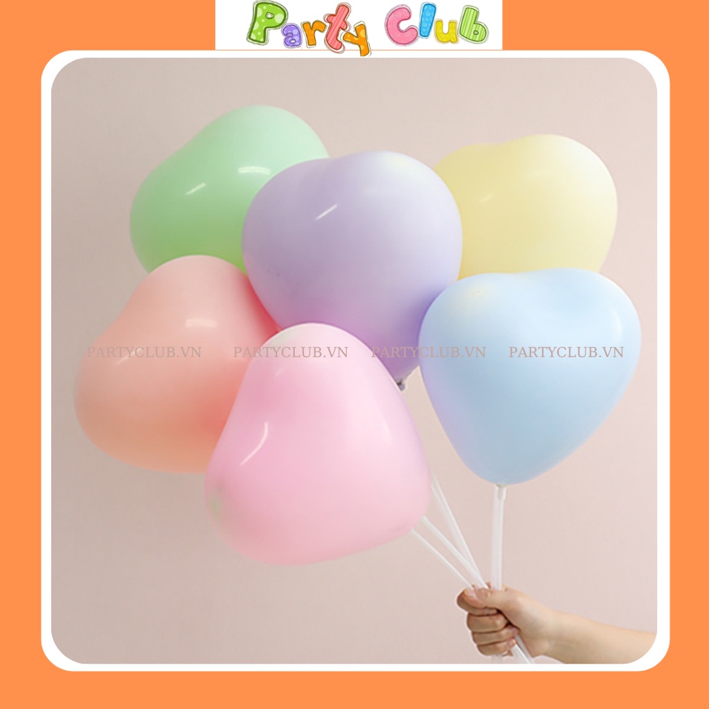 Bóng hình trái tim màu pastel trang trí tiệc