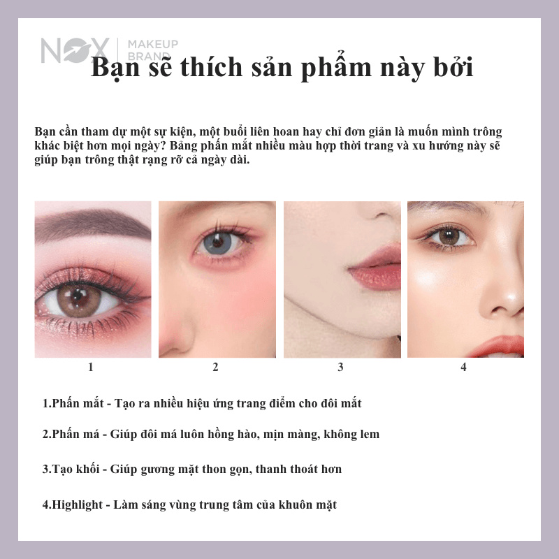 Bảng Phấn Mắt NOX 9 Màu Thời Thượng 9g | BigBuy360 - bigbuy360.vn