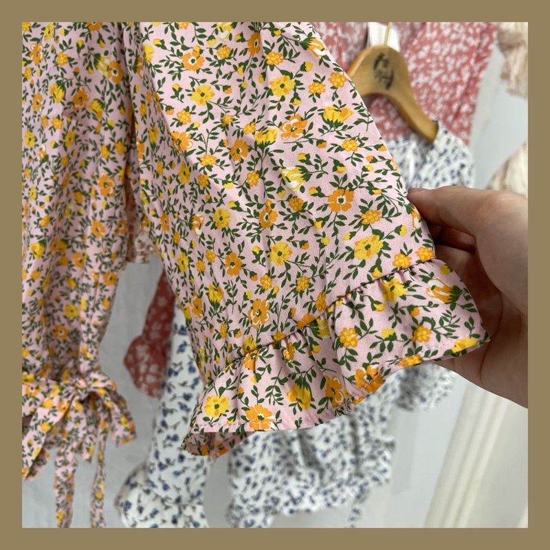 Áo Peplum Bo Chun Vạt Chéo Cột Nơ SIENNA SKY