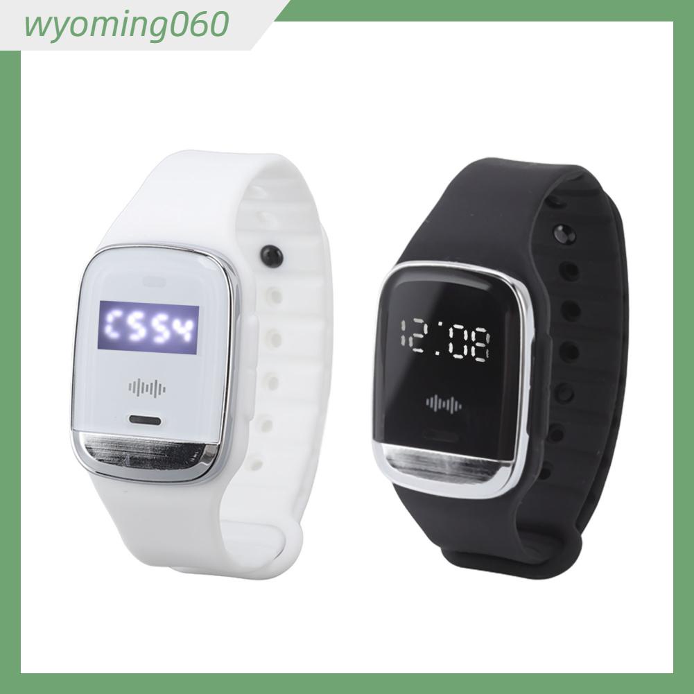 Wyoming060 Vòng đeo tay chống muỗi bằng sóng siêu âm Đồng hồ phát hiện nhiệt độ USB có thể sạc lại