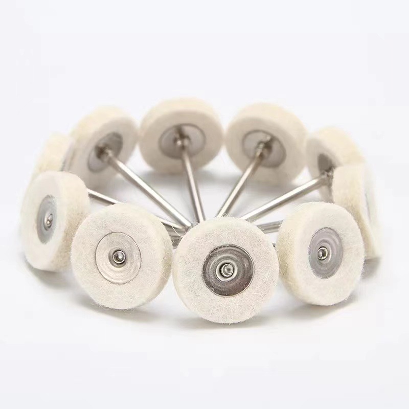 Đầu len đánh bóng kim loại, sườn điện thoại , đánh bóng kim loại trục 3mm hoặc 2mm đầu 25mm