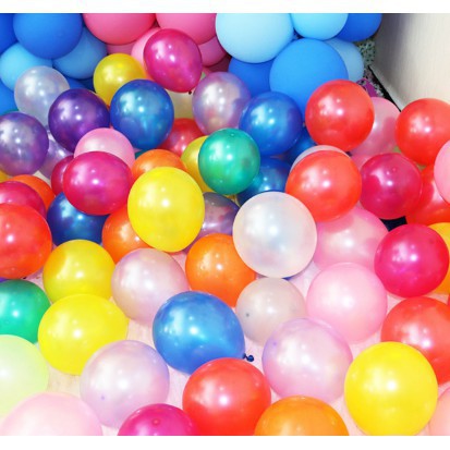 Bong Bóng Nhũ Trang Trí Tiệc Sinh Nhật, Party Rẻ, Màu Sắc Đa Dạng Túi 25 Chiếc
