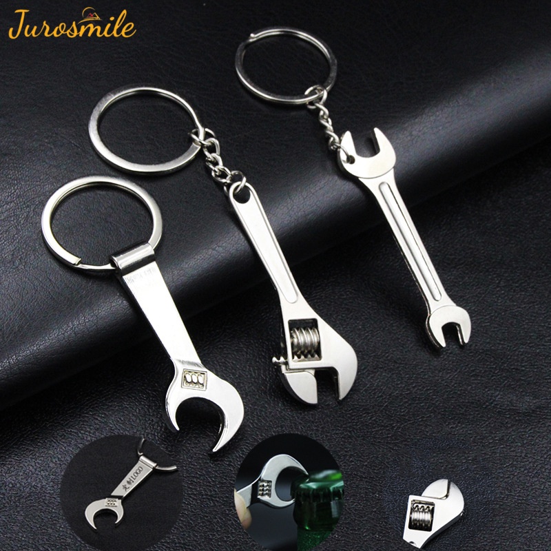 Móc Khóa Hình Cờ Lê Mini Bằng Kim Loại Có Thể Điều Chỉnh Dùng Sửa Chữa Xe Đạp / Xe Máy