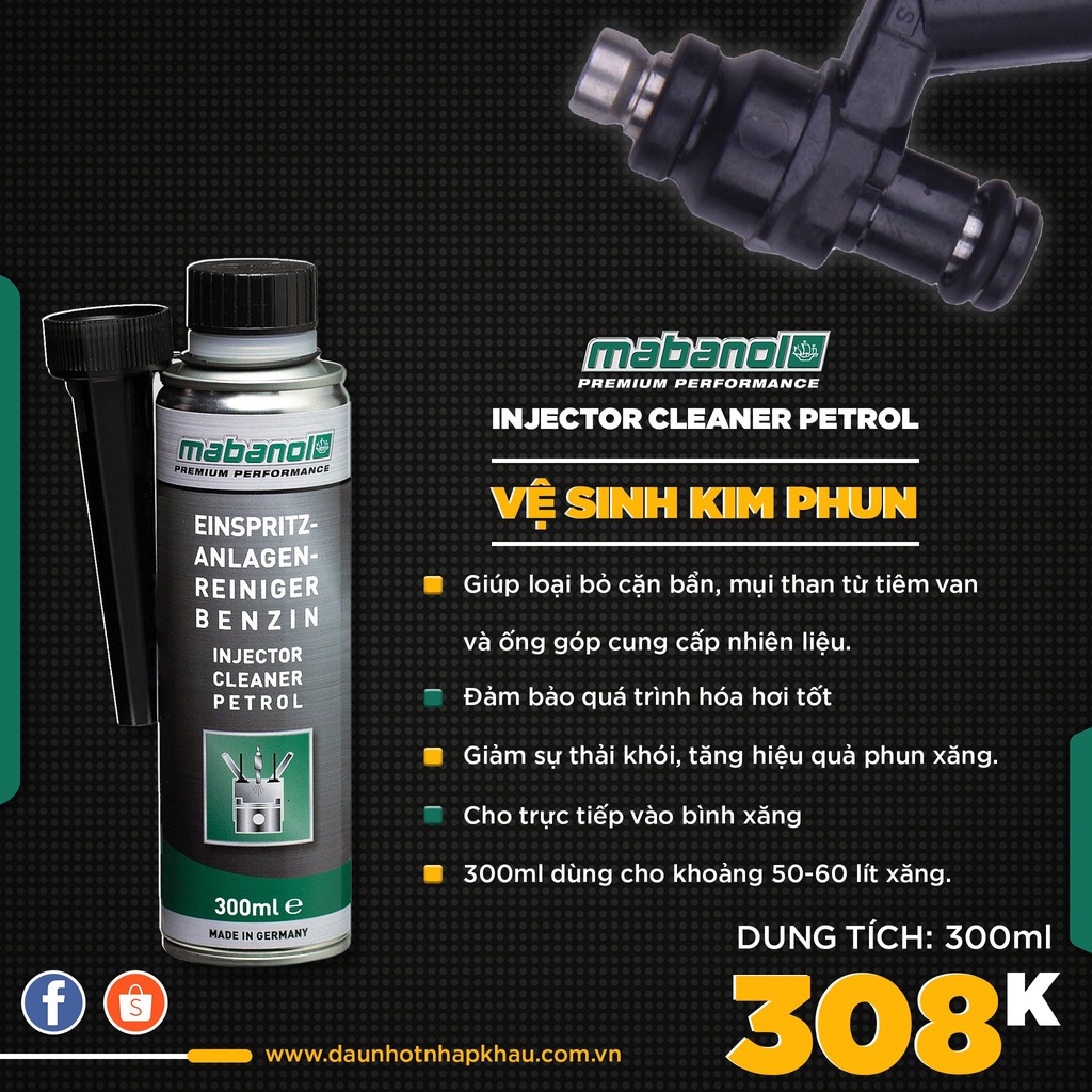 Dung dịch vệ sinh kim phun Mabanol Injector Cleaner Petrol