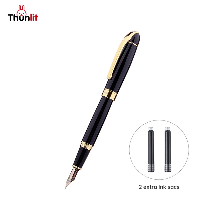Bộ bút viết tay Thunlit kèm 2 ống mực ngòi 0.7mm màu đen tiện dụng