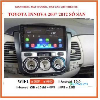 Bộ màn hình kèm mặt dưỡng INNOVA 2007-2012 số sàn,Đầu DVD Android RAM 1G/2G – ROM16G/32G dùng sim 4G hoặc kết nối wifi.