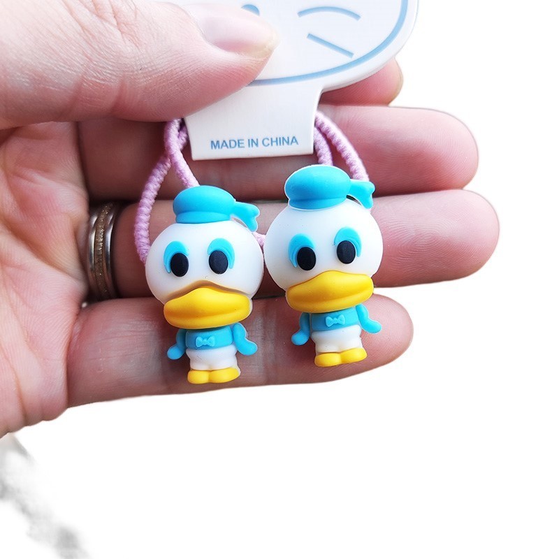 Set 2 Dây Cột Tóc Đính Gấu Pooh/Minnie Dễ Thương Cho Bé