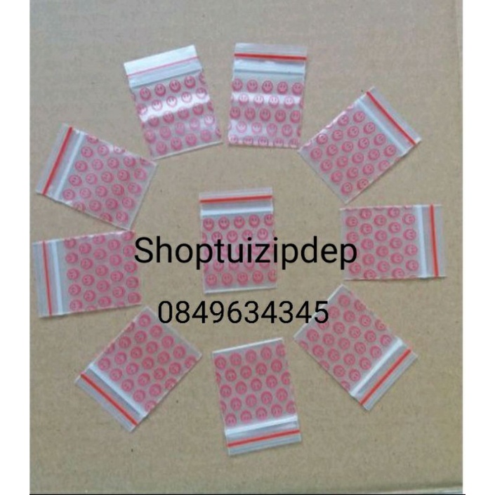 100 chiếc túi zip mini nhỏ dày đẹp, size từ 1.8x2.5cm-3×4 cm màu đỏ, vàng, xanh hình họa tiết
