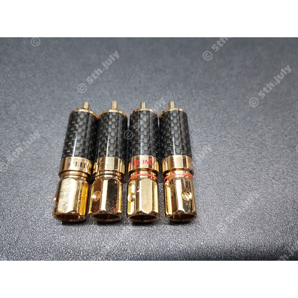 Bộ 4 chiếc jack RCA bông sen Palic và Liton USA carbon