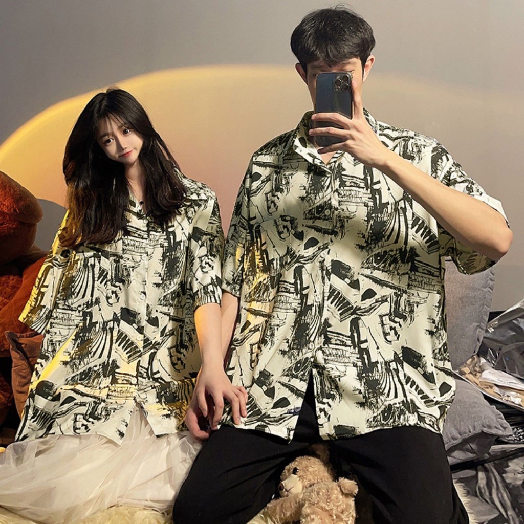 Áo sơ mi đi biển unisex from rộng nam nữ , sơ mi nam nữ vải voan lụa mịn mát free size 40kg - 70kg
