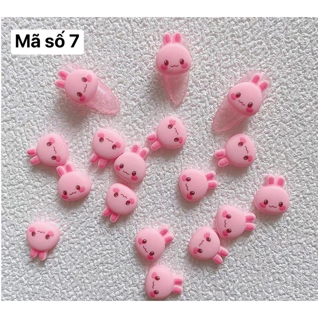 Set 10 chamr hình thỏ hồng 07
