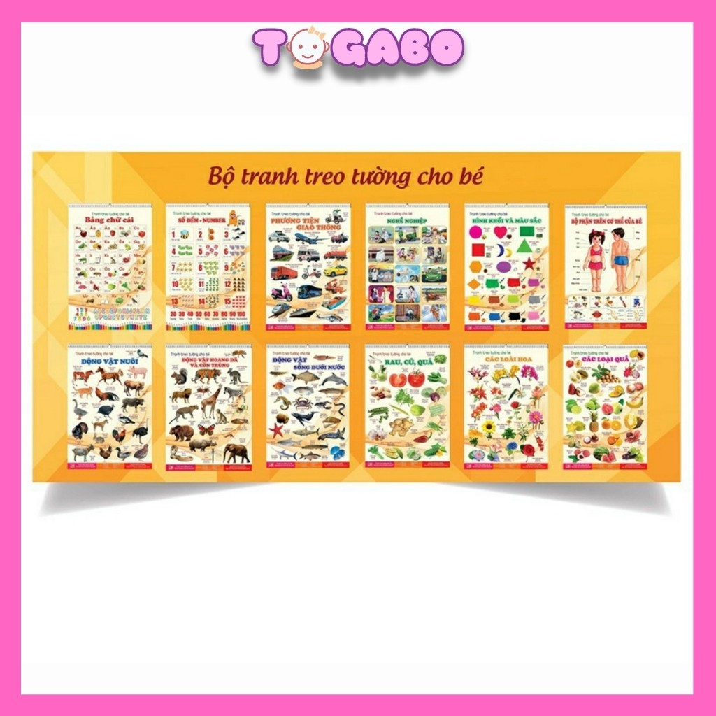 Tranh treo tường cho bé 14 chủ đề, TOGABO