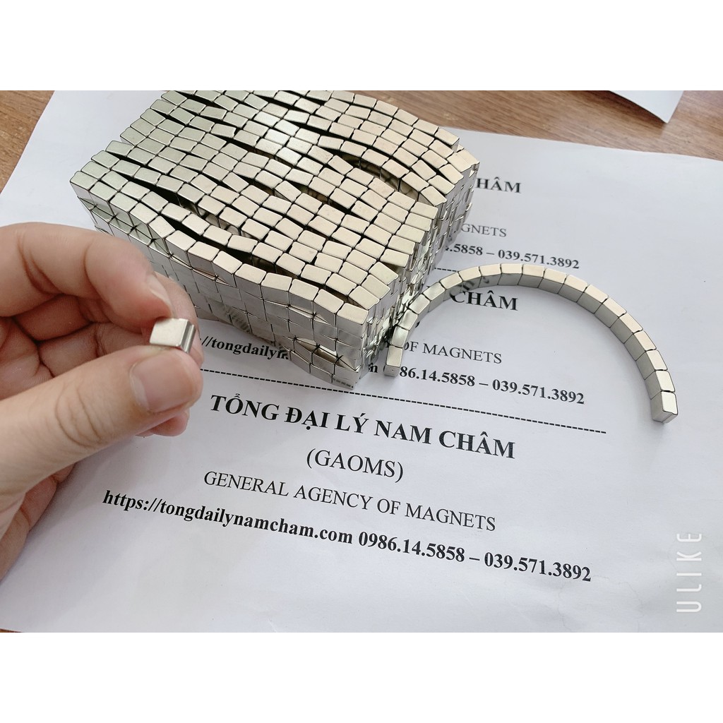 Nam châm xếp hình vòng cung, hình tròn, nam châm bậc lực hút siêu mạnh kt 7x5x8mm