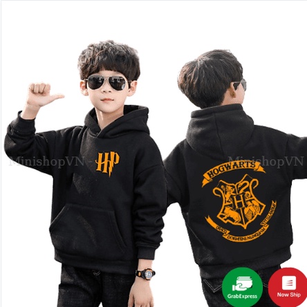 Áo hoodie / Áo nỉ trẻ em WinBeen in logo Harry Hogwarts form rộng