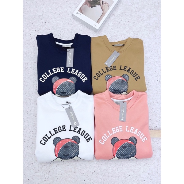 ÁO NỈ IN GẤU PHỐI ESSENSIAL 4 MÀU NỮ RẺ ĐẸP | BigBuy360 - bigbuy360.vn