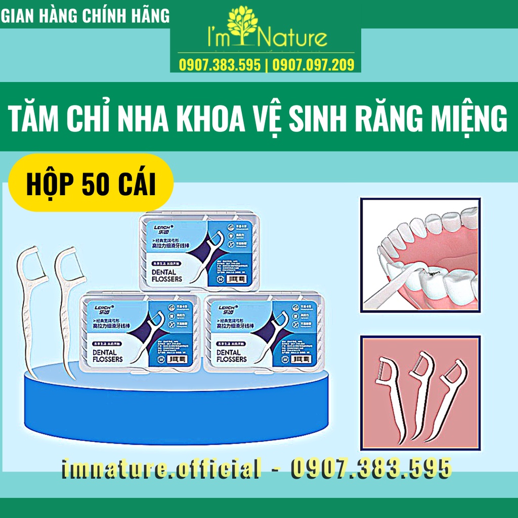 Tăm chỉ Nha Khoa Vệ Sinh Răng Miệng Dental Flossers (50 Cây/ Hộp) / ImNature.Official