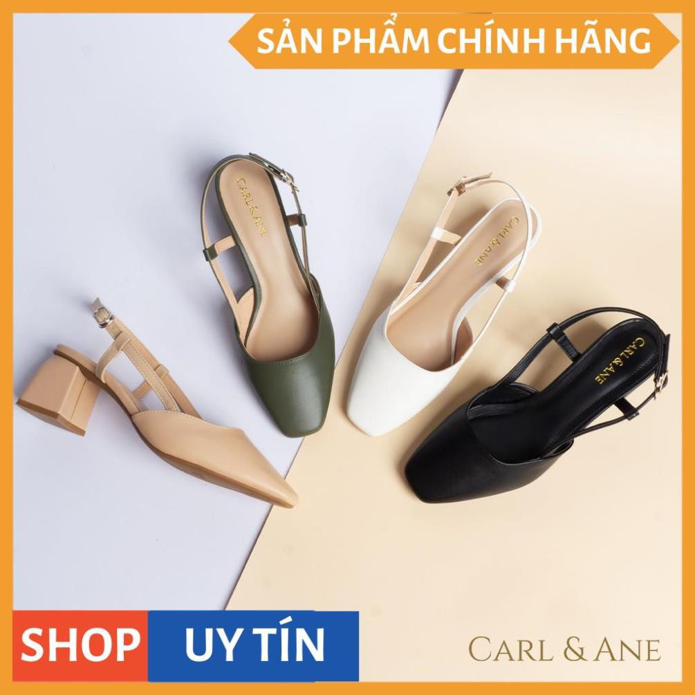 Carl & Ane - Giày cao gót thời trang bít mũi gót vuông phối dây điệu đà cao 5cm màu xanh rêu _ CL003 | BigBuy360 - bigbuy360.vn