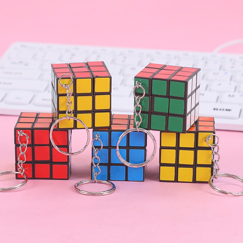 Khối rubik 3x3x3 10mm đồ chơi giáo dục cho trẻ em Loại Rubik Trơn và Loại Có Móc Khóa