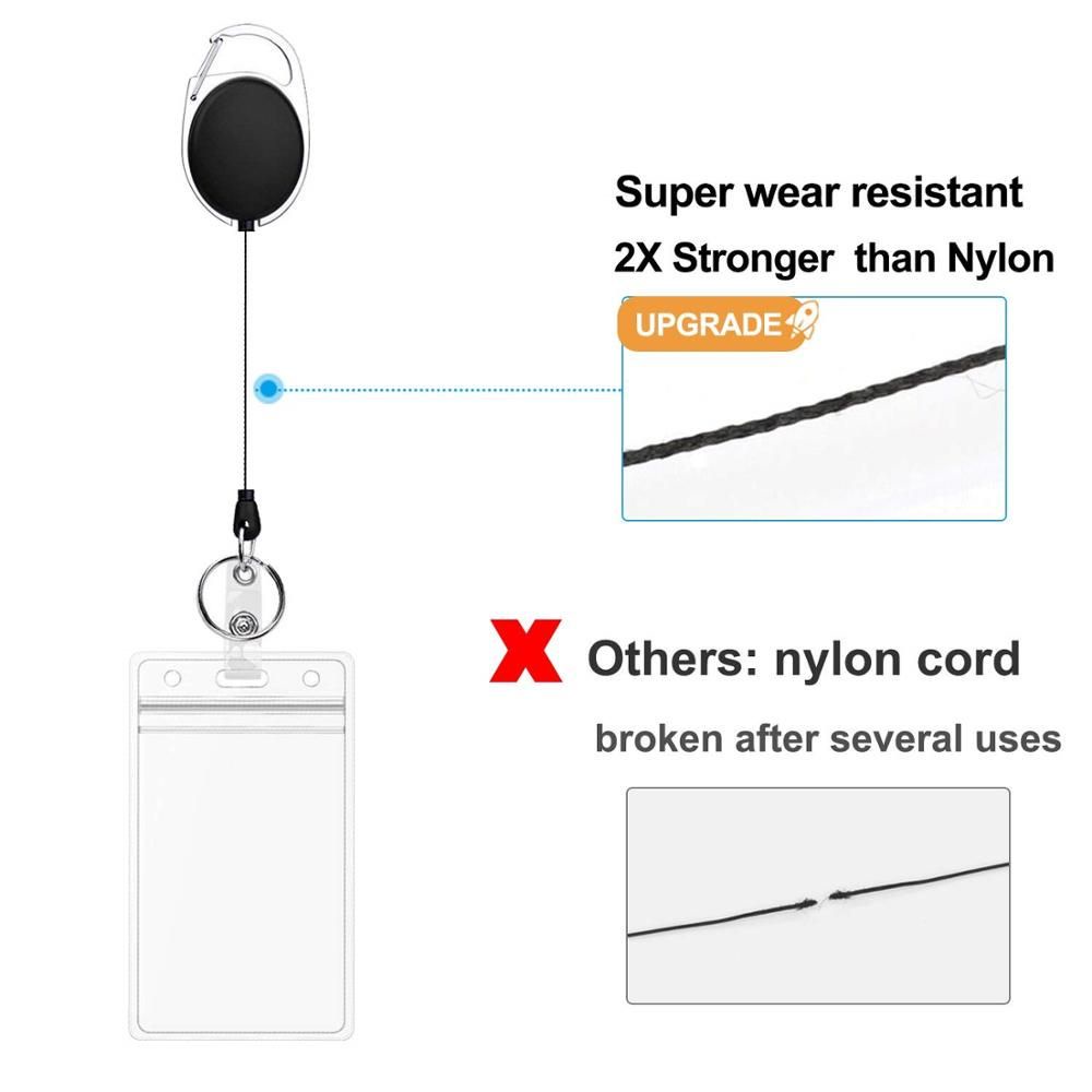 Dây đeo thẻ ID bằng PVC trong suốt có thể thu gọn tiện dụng cho văn phòng