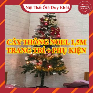 Cây thông Noel 1,5m tán dày 450 cành và 220 cành + phụ kiện mẫu 2022 - Shop Duy Khôi