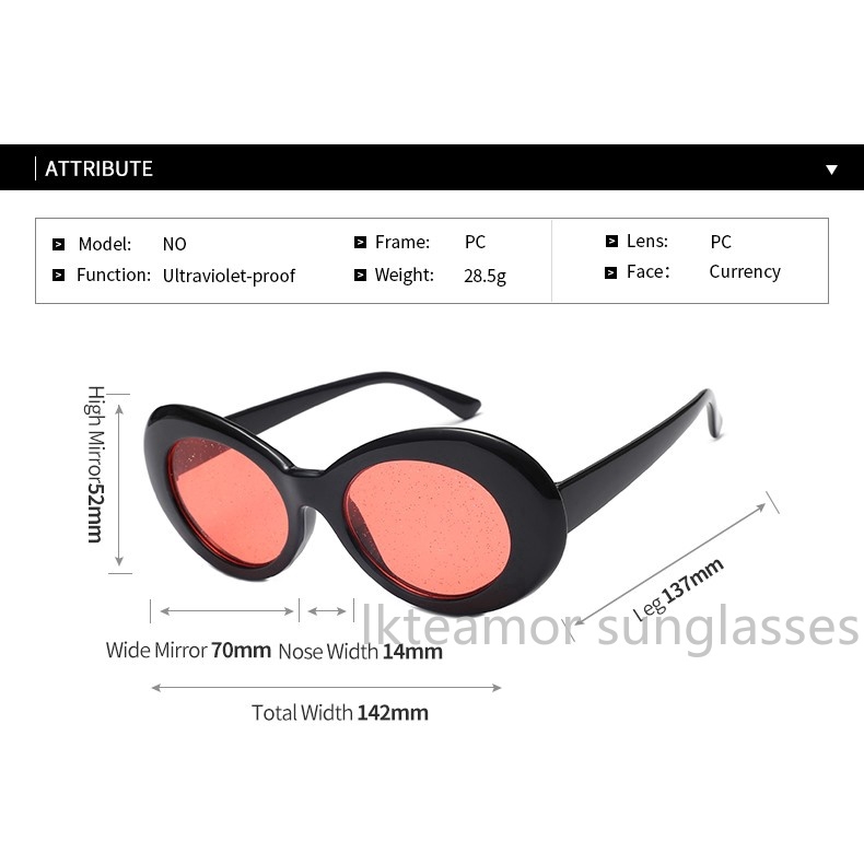 Kính mát hình oval lấp lánh cho nam và nữ