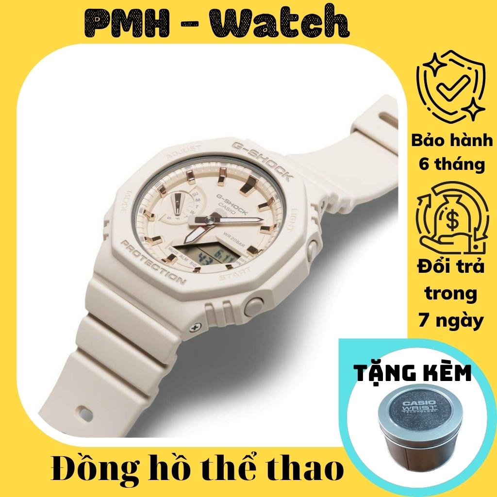 Đồng hồ đeo tay nam , Đồng hồ unisex thể thao GA2100 màu sữa 42mm