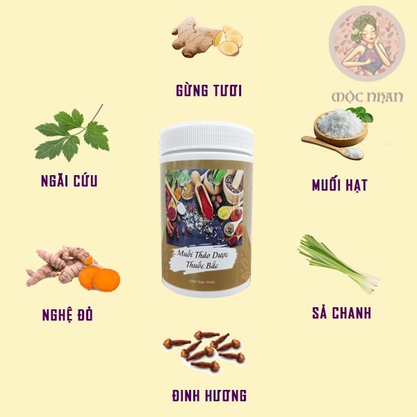 Muối gừng chườm bụng sau sinh MỘC NHAN Muối giảm eo sau sinh, săn bụng, eo thon nhanh, tặng kèm đai chườm - 800g | BigBuy360 - bigbuy360.vn