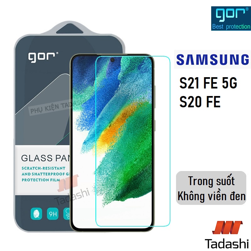 Kính Cường Lực Gor Samsung S20 FE/ S21 FE 5G/ S23 FE Trong Suốt, 9H/ 2.5D Chống bám vân tay - Chính Hãng Gor