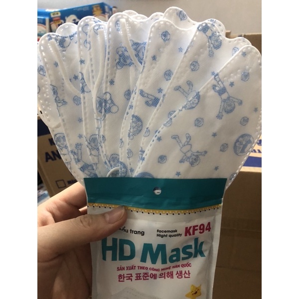 Set 50 khẩu trang kháng khuẩn KF94 HD cho bé siêu cute