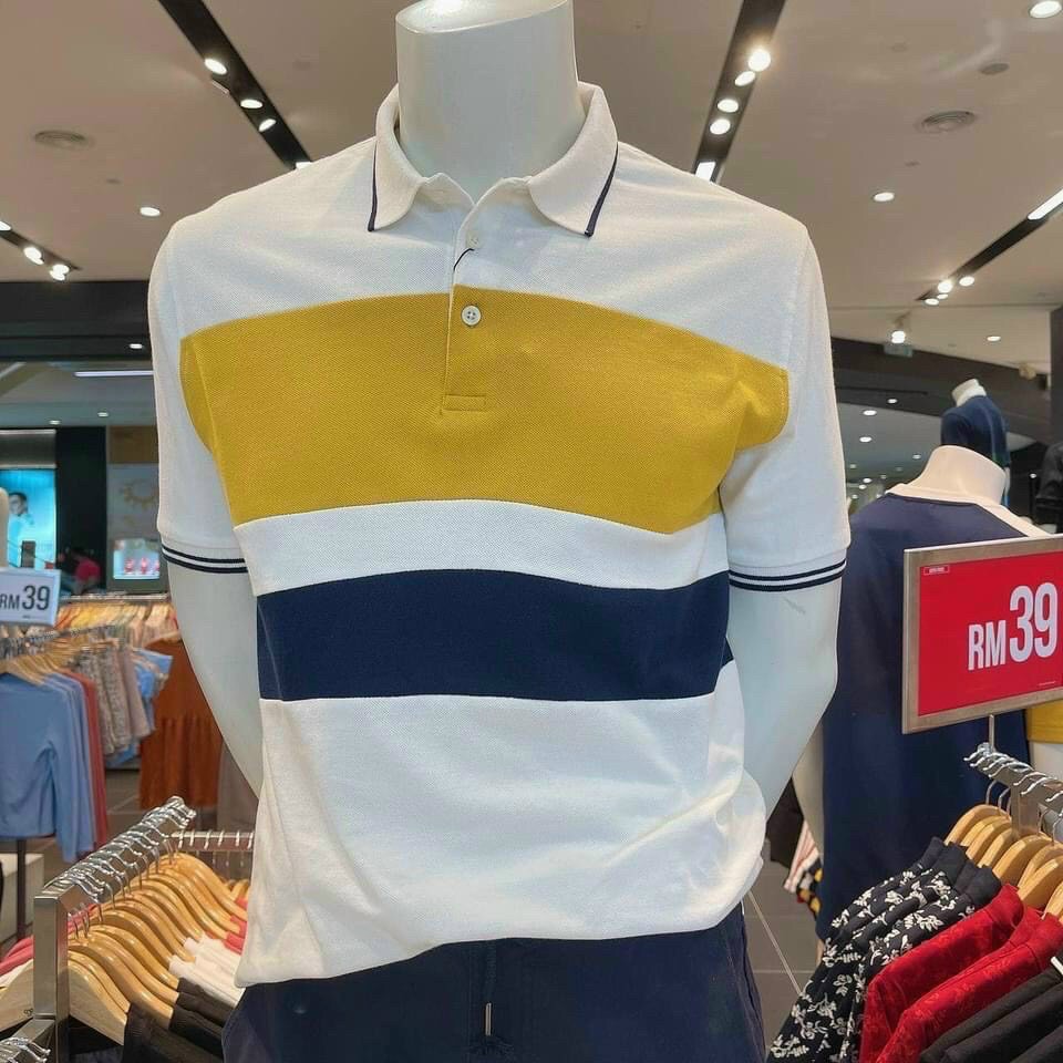 ANAM7 - ÁO POLO PHỐI TRẮNG VÀNG CHO NAM | BigBuy360 - bigbuy360.vn